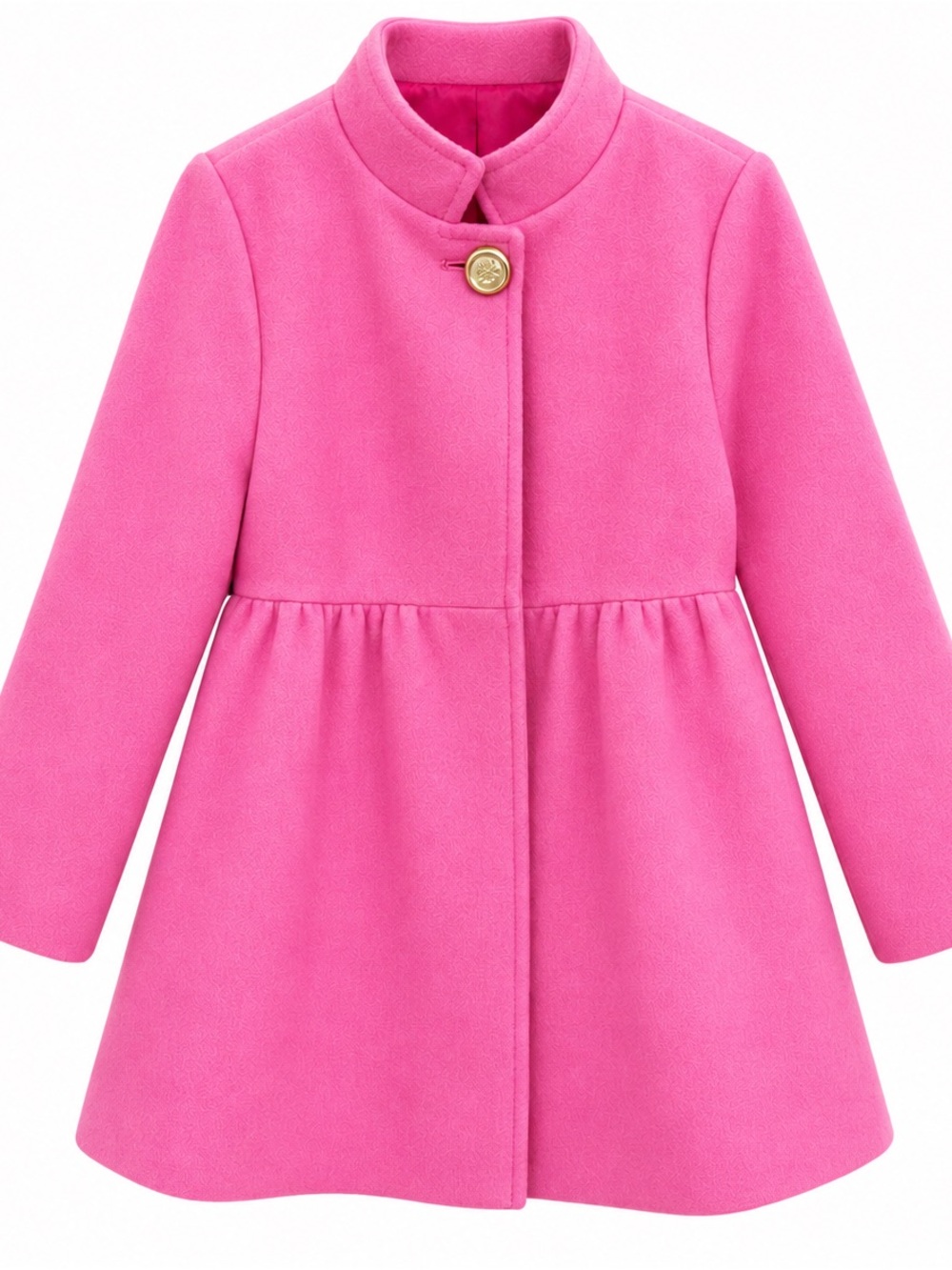 The Beaufort Bonnet Company Pink Girls' Pea Coat with Gold Button (Penelope)